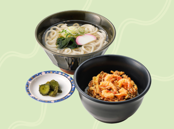 <p style="font-size: 12px;"><span class="pink block">ランチ限定　11：30～14：30</p>
<p style="font-size: 15px;"><span class="green block">ミニかき揚げ丼ランチ　600円</span></p>
